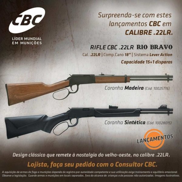 Carabina Rossi Rio Bravo 22 Lr - Coronha Sintetica - 15+1 - Imagem 4