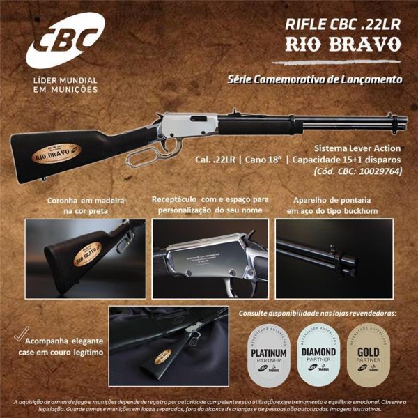 Rifle CBC Rio Bravo - Lever Action - 22 Lr 18'' (Edição Comemorativa) - Exclusiva - Imagem 4